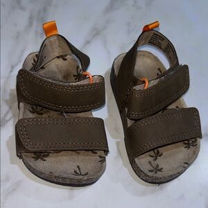 Wonder Nation Brown Sandals with Orange Highlights